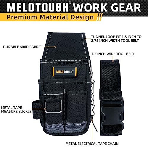 MELOTOUGH Tool Belt Suspenders Construction Bag Suspenders Padded Work belt Suspenders,Pocket Tool Pouch Tool Belt Pouches with Belt Clip Utility Mini Tool Organizer Pouch for Electrician,Technician