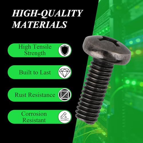 100 Pack M6 x 16mm Cage Nuts, Screws and Washers for Server Cabinet 100 PACK
