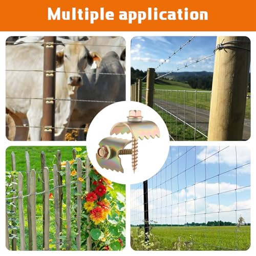 200 Pcs Fence Staples for Wire Reusable Barbed Fence Fasteners Nails for Mesh and Woven Fencing, Metal Grid, Quick Installation with Electric Drill (2 Inch) 200 2 Inch