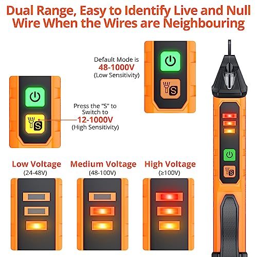 Proster Digital Clamp Meter TRMS 6000counts & Non Contact Voltage Tester