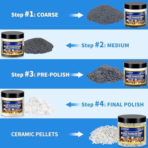 Rock Tumbler Grit and Polish Refill & Ceramic Tumbling Filler Media - Silicone Carbide Polisher Grit - Rock Polish Supplies & Accessories