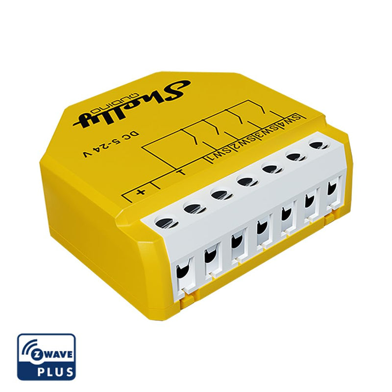 Shelly Qubino Wave i4 DC | Z-Wave 800 Series 4-Digital Input Control for Advanced Action Control Low Power Consumption | Home automation | Repeater Extended Network