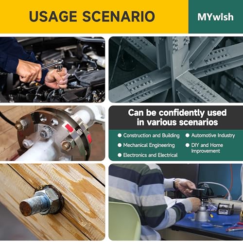 Mywish 448PCS M5 M6 M8 Screw Set, Metric Bolt Assortment, 304 Stainless Steel, Nuts and Bolts Set Flat & Spring Washers, Hex Head Cap Screws Bolts and Nuts Kit, Fully Thread & Black Oxided