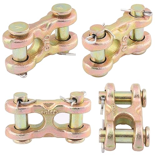 8 Pack 3/8 Double Clevis Link, Chain Repair Link Twin Clevis, Double clevi for Variety of Industries, Including Construction, Transportation, and Manufacturing, by GENHAKON