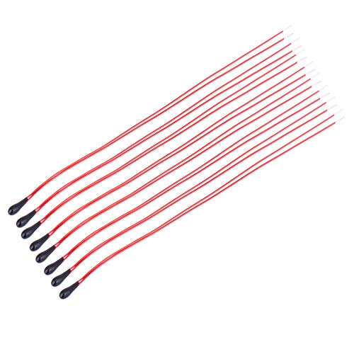 MF52B Thermistor Resistors Set, 10 Pieces, 10K Temperature Sensor with 60 mm Lacquer Wire, High Sensitivity, 1K/5K/10K Resistance Values