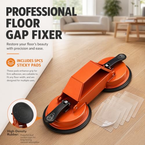 Floor Gap Fixer Tool, 45° Striking Surface, Dual Suction Cup
