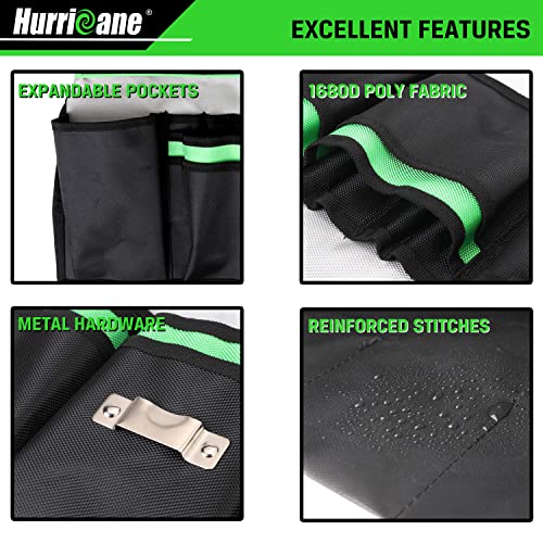 HURRICANE 5 Gallon Bucket Tool Bag Organizer, Garden Tool Caddy with 52 Pockets, Waterproof for Most Buckets (Pack of 2) 5 gallons (Pack of 2)