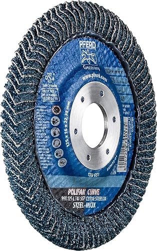 Pferde Tools 69398197 Serrated Washer Polifan Curve Pack of 2 | Diameter 125 mm, Width M (11 mm), Z40, SGP Steelox | 69398197 for Precise Fillet Seam Machining Width M (11 mm) 125 Millimeters