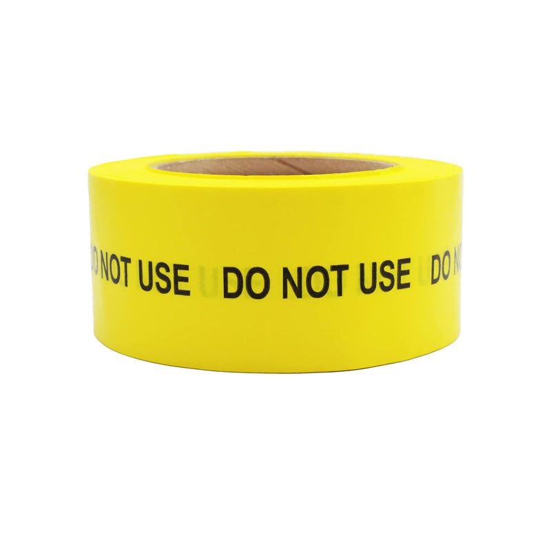 ChromaLabel 2 Inch Do Not Use Continuously Imprinted, Clean Remove Adhesive Neon Yellow Tape with Black Imprint, 40 Yard Roll 2" Wide