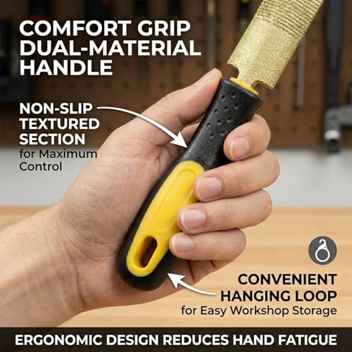 Golden Wood Rasp 6PCS, 4"-6"-8"-10" High Carbon Steel Tapered Rasps File for Sharping Carving Wood Woodworking