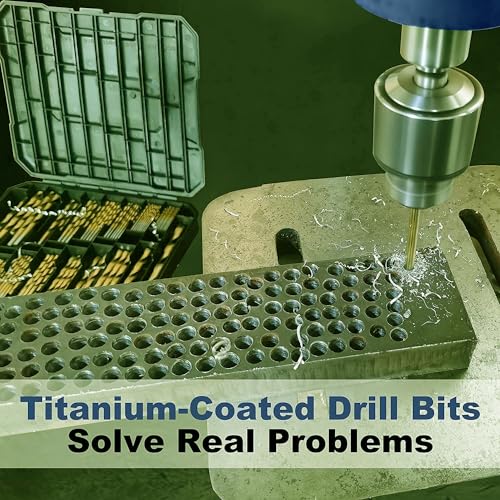 230Pcs HSS Twist Drill Bit Set Jobber Length Titanium Nitrided Metalworking Drill Steel Metal Iron Plastic Wood 230Pcs HSS Drill Bit Set