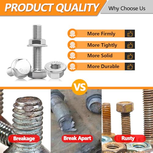 260 Pcs M5 M6 M8 Metric Flange Bolts Assortment, 16/20/25/30/40mm Screws M5/M6/M8 - 16/20/25/30/40mm