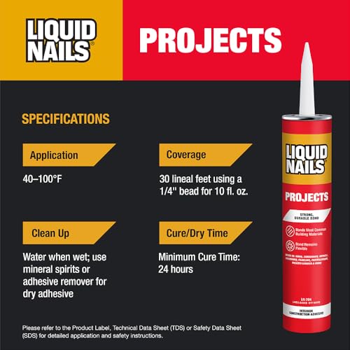 Liquid Nails 10 oz Interior Projects Latex Construction Adhesive Tan (Pack of 2) 10 Ounce (Pack of 2)