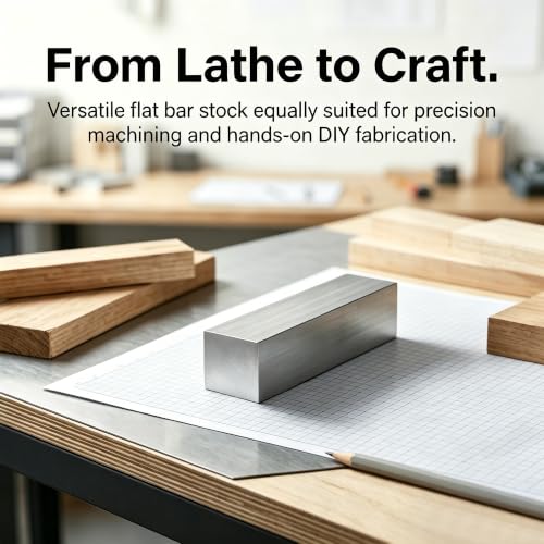 Aluminum Flat Bar 6061, 4 Pcs, 6 x 2 x 2 Inch, Solid Extruded Lathe Bar for Industrial, DIY Craft, Handiwork
