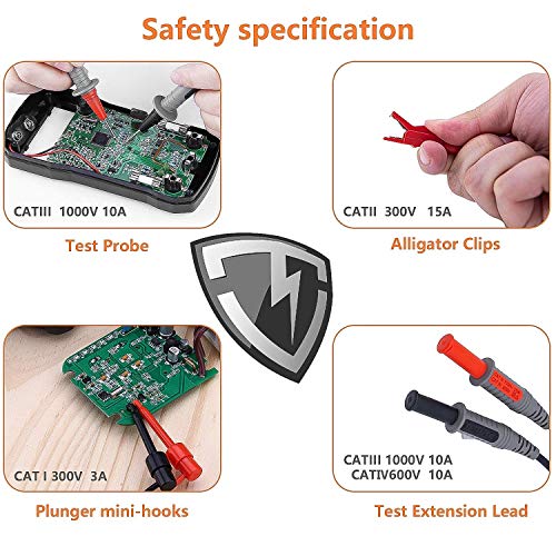 KAIWEETS Soft Silicone Electrician Test Leads Kit and Heavy Duty Wire Stripper