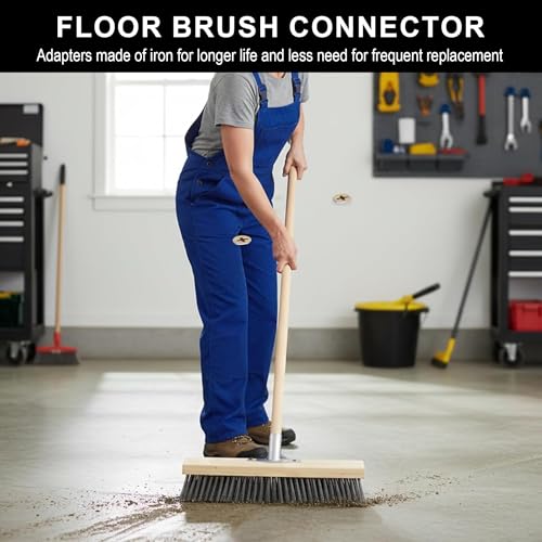 Broom Handle Holder, Set of 4, Handle Holder for Brooms, Broom Handle Holder up to Diameter 23.5 mm, with Screws for Home, Office and Patio