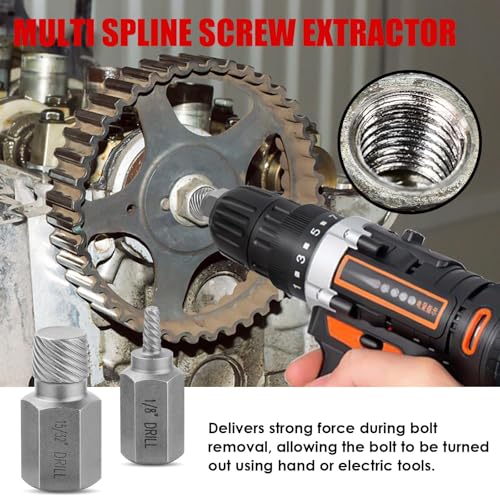 35-Pieces Screw Extractor Set, 37# Cr-Mo & 6542# Left Hand Reverse Drill Bit, Easy Out Multi-Spline Allen Screw Removal Kit for Ez Speed Out Stripped, Broken, Damaged, Rounded Bolt Head Tool