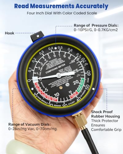 Fuel Pump Vacuum Tester Gauge Kit Carburetor Diagnostics