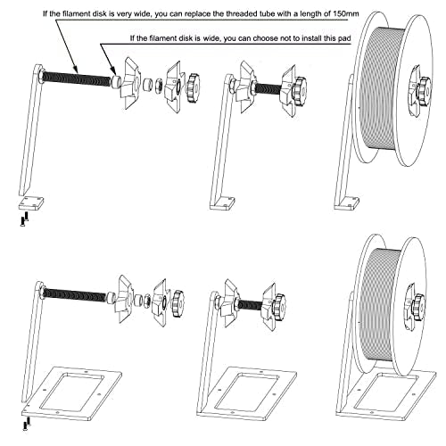 Upgrade Filament Spool Holder Kit with Base with Bearing Rotatable Holder for Ender 3/Ender 3 V2/Ender 3 Pro/Ender 5/CR-10 3D Printer (Spool Holder-Base) Spool Holder-Base