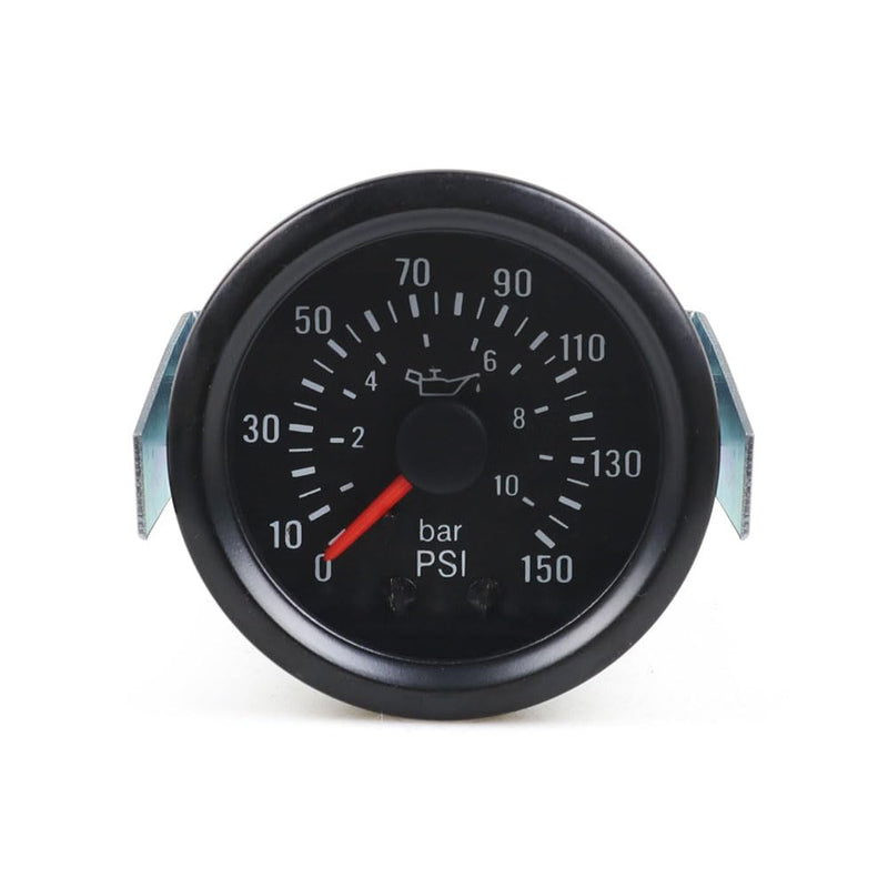 Dyno Racing 2" 52mm Mechanical Oil Press Gauge 0-10 Bar/0-150PSI Oil Pressure 12V Press Gauge Yellow Light Car Meter NPT1/8