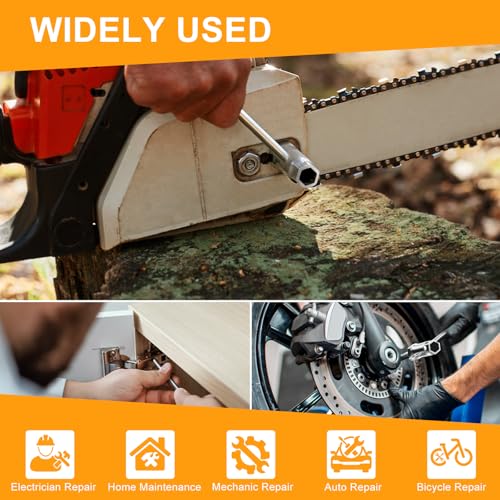 FLEXI RODS 2 Heavy-Duty Tool Hangers + 2 Chainsaw Wrenches – Organize & Maintain Trimmers, Saws & Garden Gear