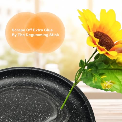 Electric Hot Glue Pot, 580ml Hot Glue Melting Pot for Crafiting with Temperature Control 212°F-392°F, Glue Skillet Able to Melt Glue Pieces and Glue Sticks (600, volts_of_alternating_current)