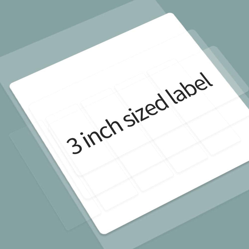 [Australia - AusPower] - 3" x 3" Transparent Label Paper Cartridges for Nemonic Label Printer, MIP-001LW - 125 Labels Per Roll Transparent(3"x3")/125labels Inches 