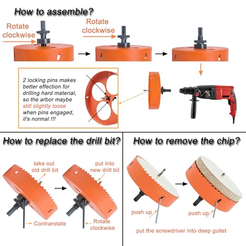 10 inch Hole Saw for Wood, Metal, Plastic & Drywall, with Arbor 10 in