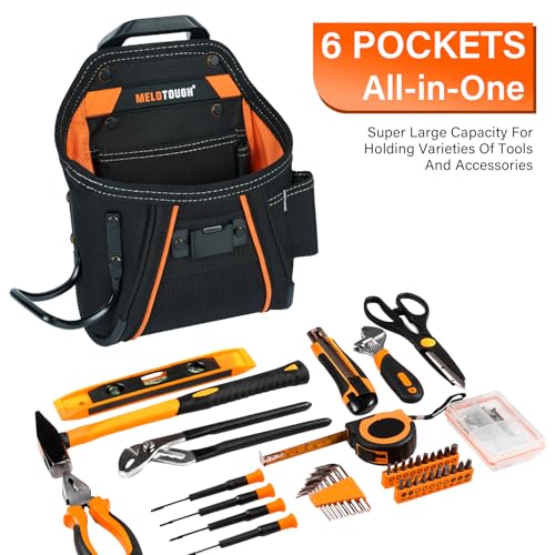 MELOTOUGH Electrican Tool Pouch Screw Nail Work Pouch Quick Detach Belt Clip Tool Pouch Tool Belt Pouches, Drill Belt Clip,Drill Holder for Tool Belt,Drill Holster,Measuring Tape Holder