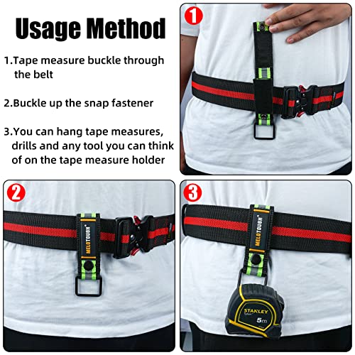 MELOTOUGH Tool Belt Suspenders Tool belt Harness for Heavy Duty Work belt with Movable shoulder Pads, Tape Measure Holder Measuring Tape Holder Drill Impact Tool Holster for Tape Measure, Drills