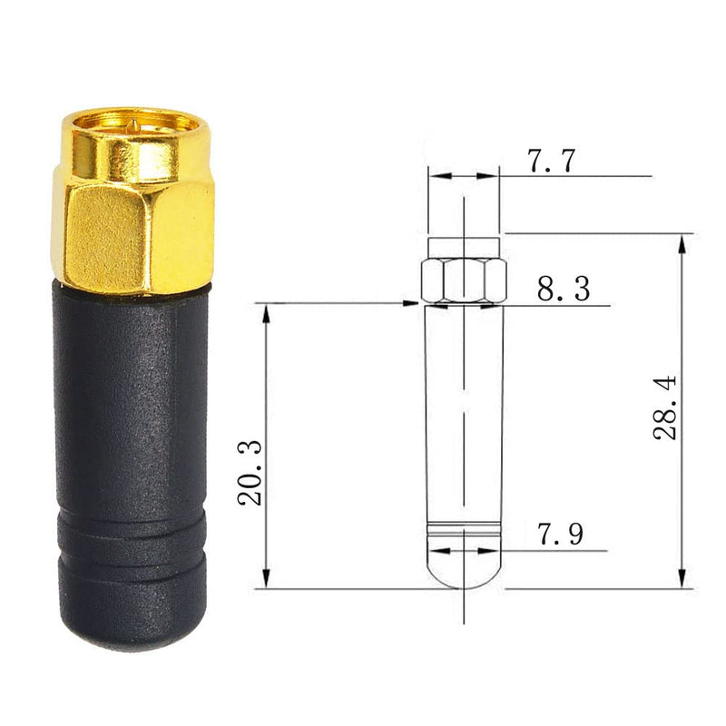 FPV Small WiFi Antenna 2.4GHz Wireless Module Omni Directional Thumb Antenna mmdvm Network Router Antenna SMA Male TX RX Mini RHCP Racing Drone Antenna for Multicopter WiFi USB Adapter Pack of 2 SMA Pin in center