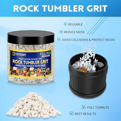 Rock Tumbler Grit and Polish Refill & Ceramic Tumbling Filler Media - Silicone Carbide Polisher Grit - Rock Polish Supplies & Accessories