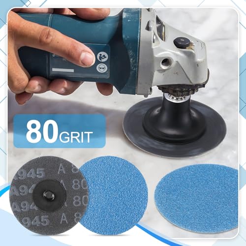 Landical 150 Pcs 3 Inch 80 Grits Sanding Discs Quick Change Zirconia Lock Sanding Disc for Die Grinder Surface Strip Grind Polish Finish Burr Rust Paint Removal