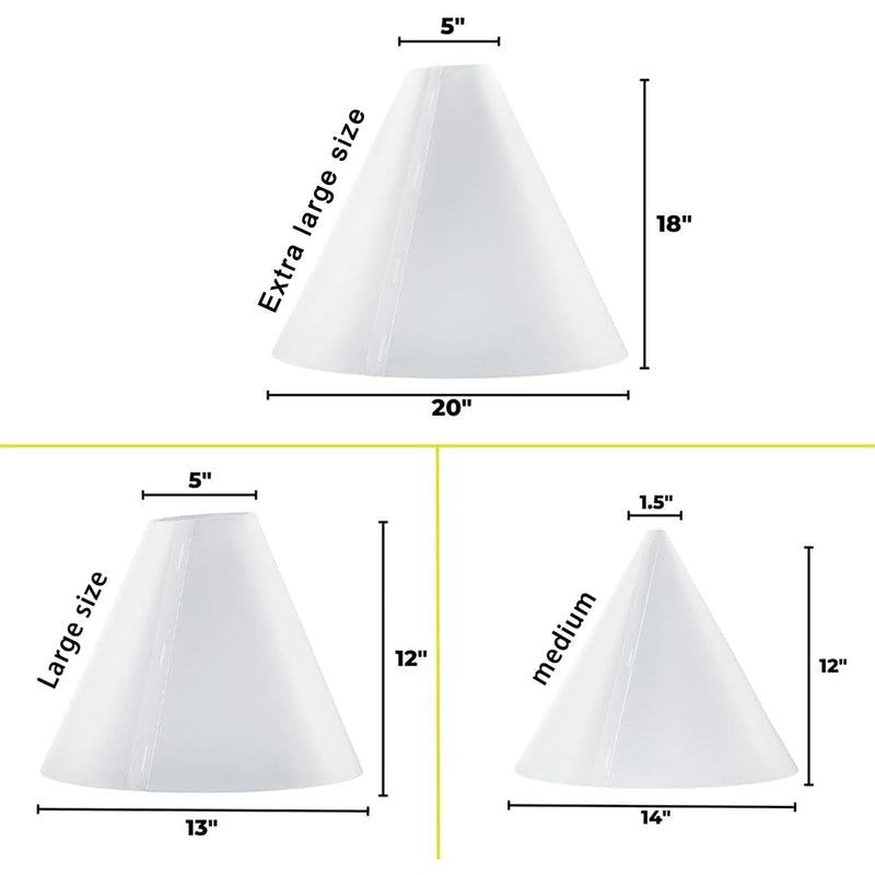 3PCS Original Design 360 Light Cone Photo Light Flash Diffuser Reflector for Small Product, Diffusion Photography Shooting Reflective, Alternative to Photo Box for Jelwery Cosmestics Large