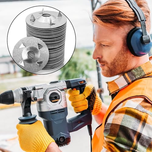 500Pcs Fasteners Washers for Foam Board Panels, 1-1/8 Inch Metal Washers for Insulation Fixing Hardware with Cut Resistant Gloves (Pack of 3) 1.125 inches (Pack of 3)