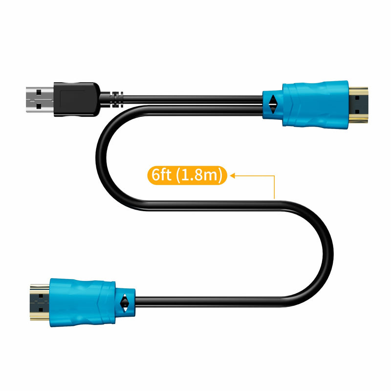 2-in-1 HDMI-USB KVM Cable 6ft for HDMI KVM Switch