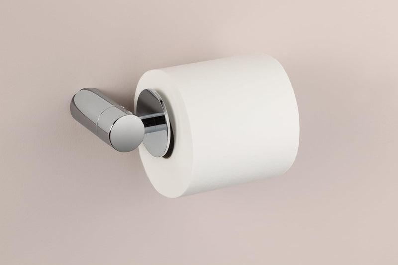 Moen YB0409BL Single Post Modern Toilet Paper Holder, Matte Black | Single post design, pivoting mount flexibility, matte black finish, quick roll change, easy wall mount install Single Post TP Holder