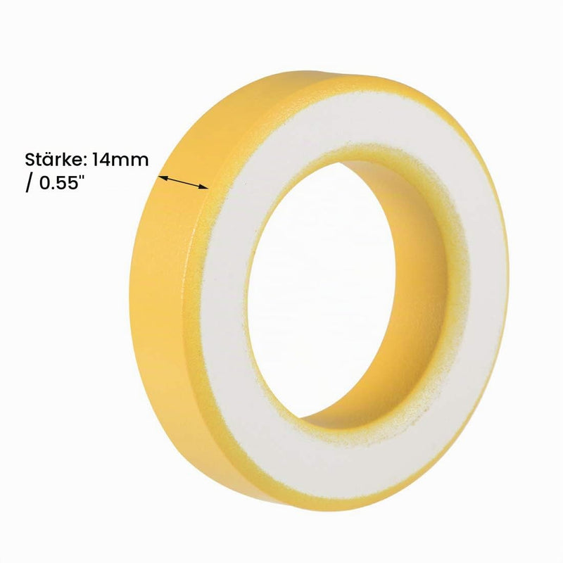 sourcing map 2 pieces 35.4 x 57.7 x 14 mm ferrite ring iron powder toroid cores yellow white de