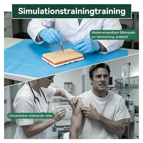 Venipuncture IV Injection Training Pad Model with 4 Embedded Veins and 3 Layers of Skin for Medical Students, Doctors, Nurses, Practice Doctors