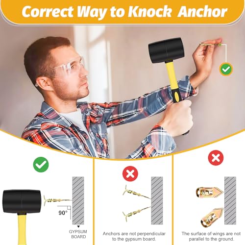 Kadrick 420Pcs Self Drilling Drywall Anchors with Screws Assortment，Zinc Plated,2025 Upgraded Hollow Wall 2 Sizes Anchors and 4 Sizes Screws Kit, Easy Application No Drill or Holes in Wall 420Pcs 6Size Kit