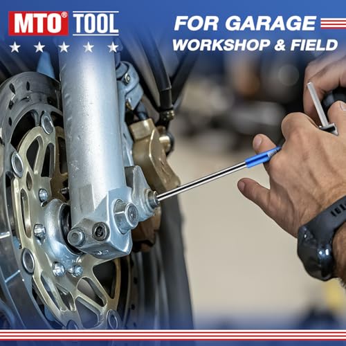 MTO Metric T-Handle Spinner Allen Key Wrench Set, 8-Piece 2-10mm, 3-Way Sliding Handle & Spinning Sleeve, CR-V Steel Hex Wrench with Storage Rack for Motorcycle, Car, DIY