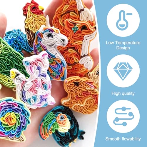FARYODI 3D Pens Filament for 3Doodler Start+ Pen, 300 Pieces 3D Printing Pens Doodler Pen PCL Filament Refills 2.5mm 20 Colors 20 colours