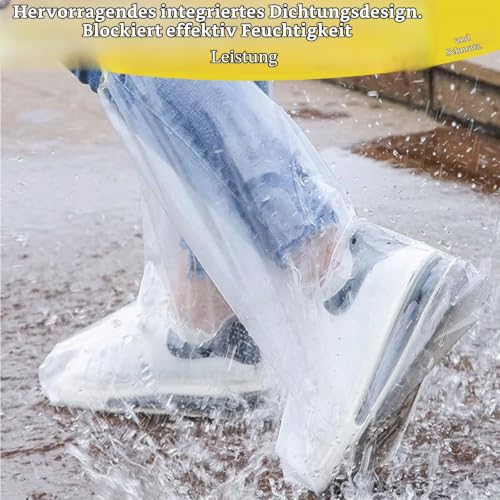 Pack of 20 Shoe Covers Waterproof with Elastic Band | Transparent disposable boot covers, non-slip covers for men and women