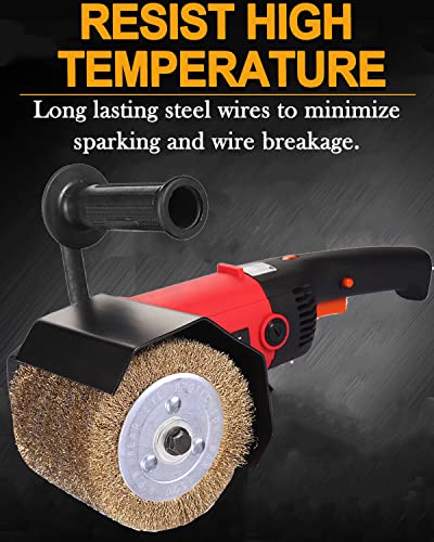 4.7" x 4" Copper Plated Steel Wire Brush Drum Surface Conditioning Tool Alloy Steel