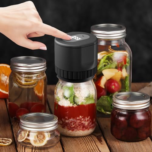 Electric Food Vacuum Sealer Machine for Mason Jars Vacuum Packing Machine with 8 Piece Jar Lids Food Sealer for Kerr Jars Mason Jar