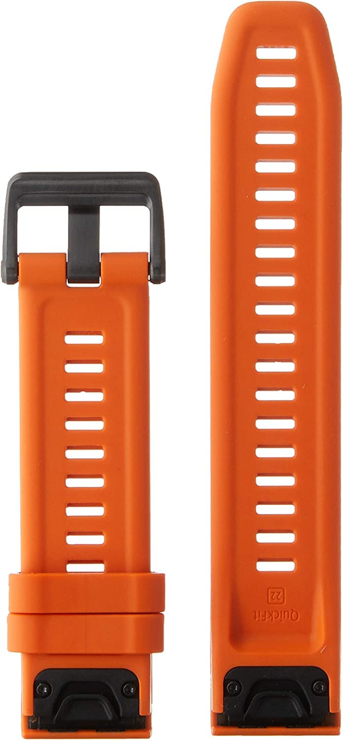Garmin QuickFit 22 Watch Band - Ember Orange Silicone 22mm