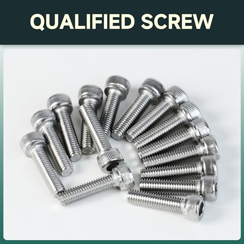 900-Piece Metric Screws and Bolts Assortment Kit M3 M4 M5 M6 304 Stainless Steel Hex Socket Cap Screws, Flat Washers, Nuts and Bolts with Hex Key (8mm to 20mm) by EASTPUK Silver - Socket Head 900Pcs M3 M4 M5 M6