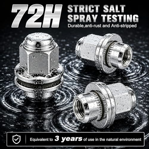 HALNAR M12x1.25 Wheel Lug Nuts 20 Pcs Chrome Closed End Mag Style w/Washer