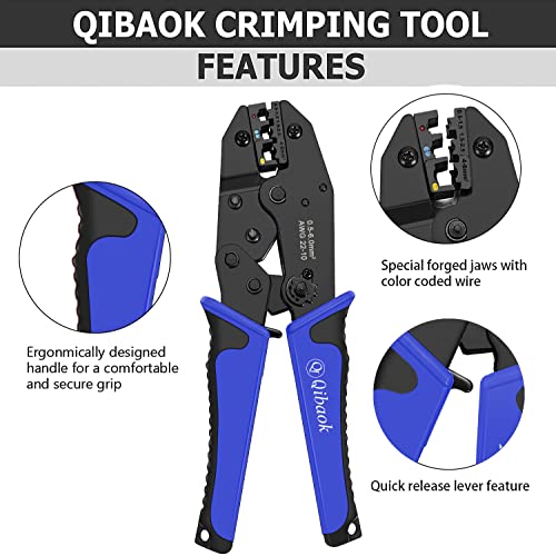 Qibaok Wire Terminals Crimping Tool Kit with 800 PCS Wire Connectors