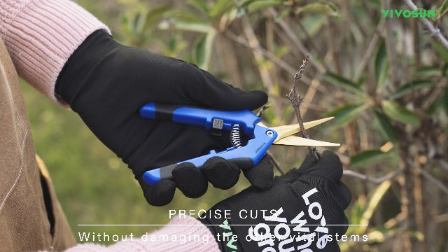 VIVOSUN 6.5 Inch Garden Scissors, Blue Pruning Shears for Plants, 12-Pack Blue Curved Blade